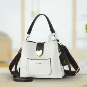 Bagabu Heart Locked White Dual-Strap Handbag for Work Brunch and Slay BB1005W