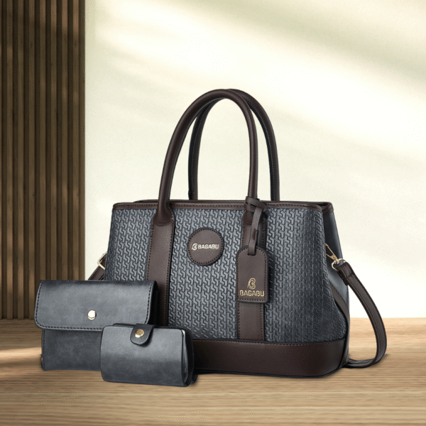 Bagabu Dark Gray Luxary Textured Handbag for Travel and Working Women BB1007DG