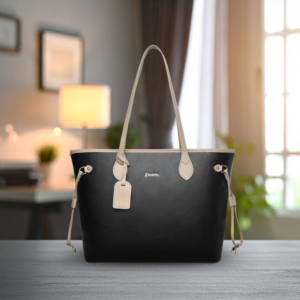 Bagabu Black Luxary Vegan Tote Handbag for Women and Girls BB1001B