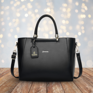 Bagabu Black Classic Structured Vegan Leather Stylish Everyday office & Party Handbag BB1002B