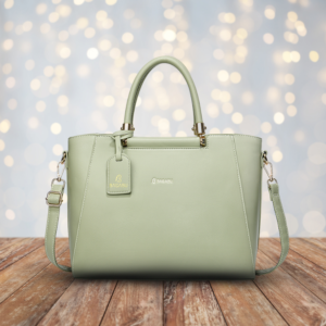 Bagabu Pastel Green Classic Structured Vegan Leather Stylish Everyday office & Party Handbag BB1002PG