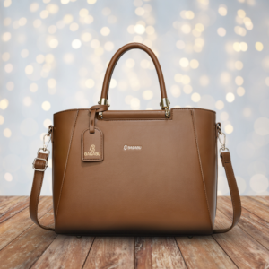 Bagabu Brown Classic Structured Vegan Leather Stylish Everyday office & Party Handbag BB1002BR