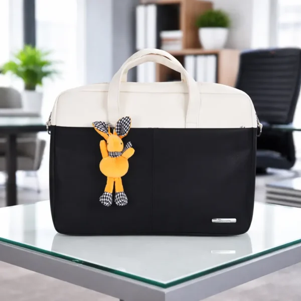 Laptop Bag for Office for Women/Men| Stylish PU Leather with Shoulder Strap(Black)BB1011BW